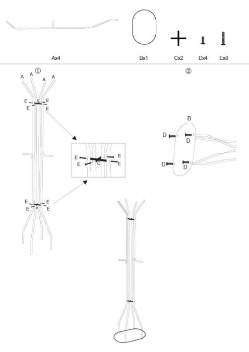 Cuier metalic verde petrol design geometric 178 cm [10]