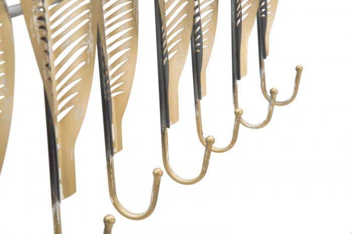 Cuier decorativ auriu frunze metalice CreativDeco [5]