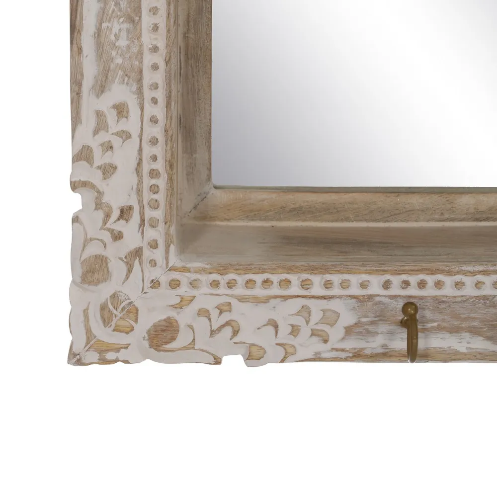 Cuier perete vintage cu oglinda si raft | Cuiere elegante [6]