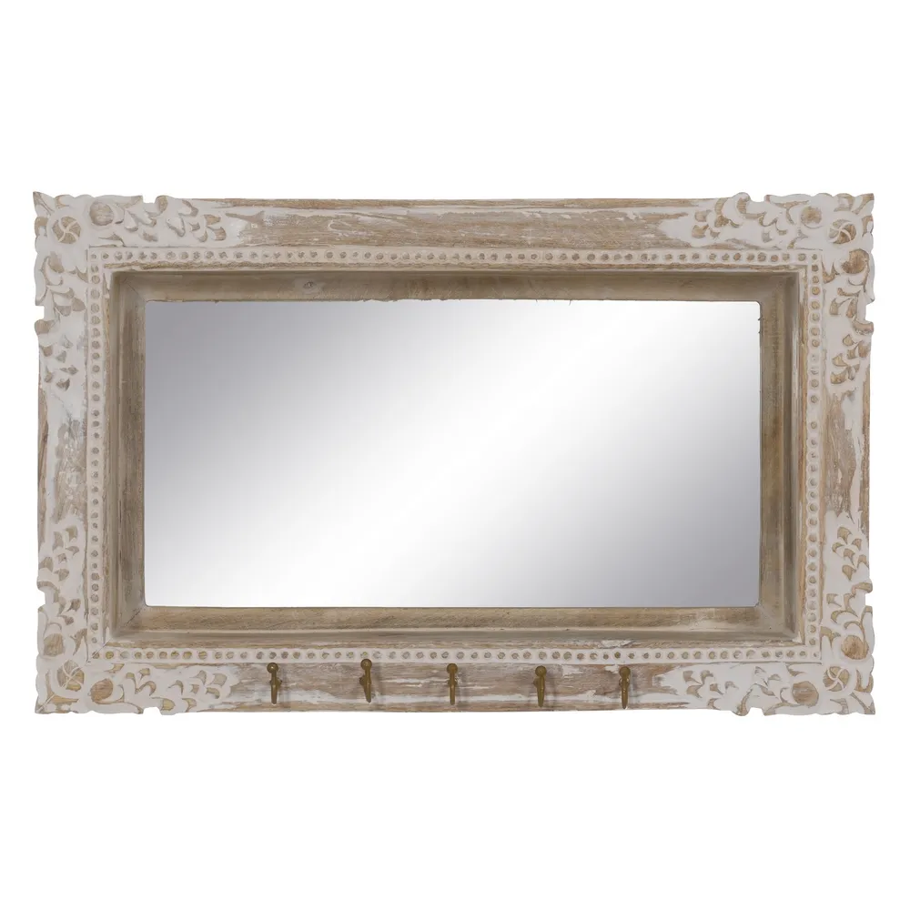 Cuier perete vintage cu oglinda si raft | Cuiere elegante [1]