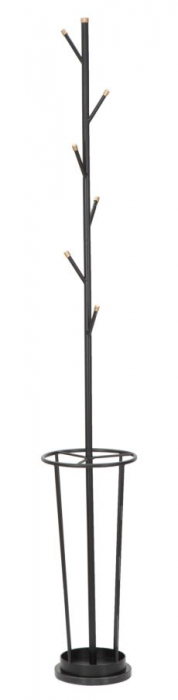 Cuier pom cu suport umbrela, negru auriu, metal [1]