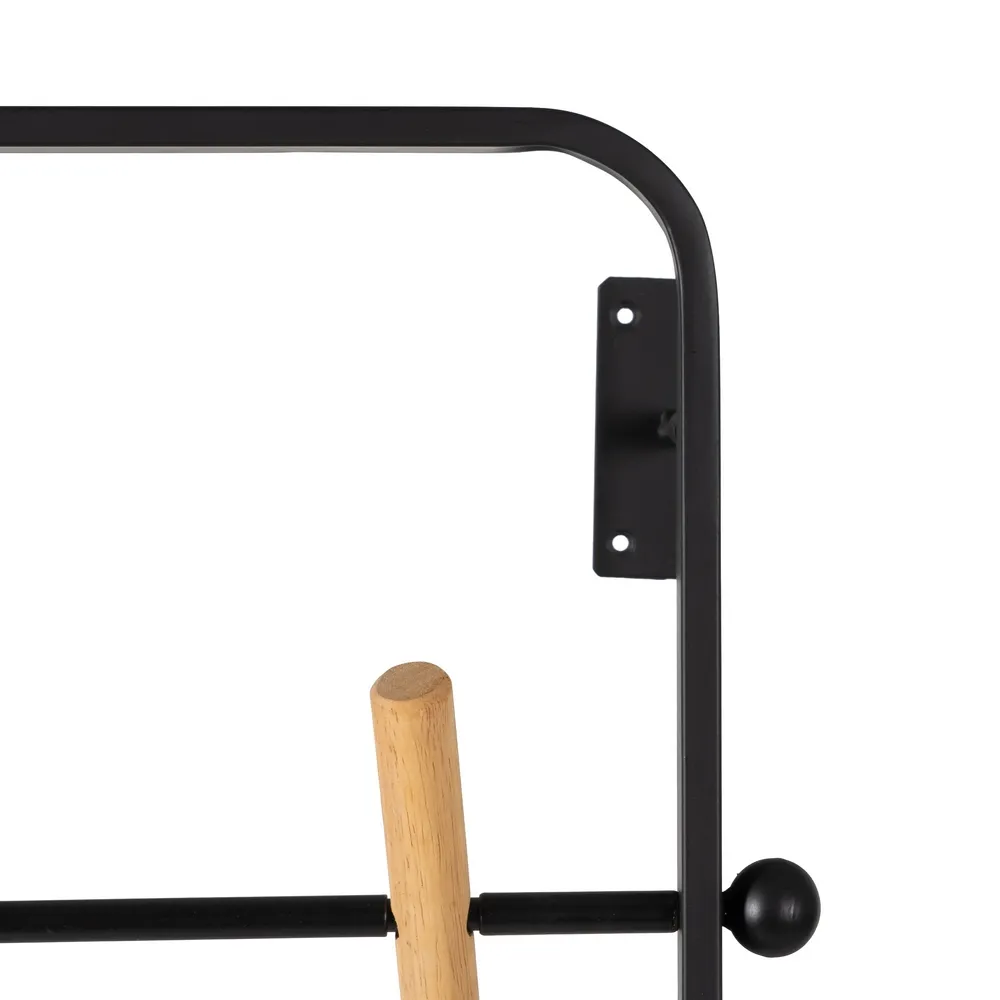 Cuier Rack metal negru lemn [4]