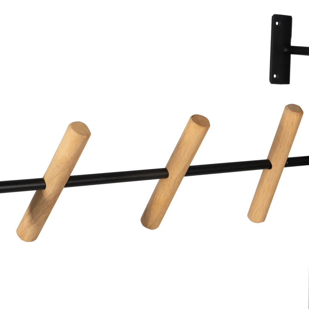 Cuier Rack metal negru lemn [8]