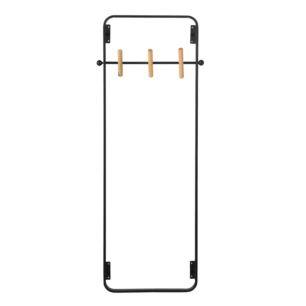 Cuier Rack metal negru lemn [2]