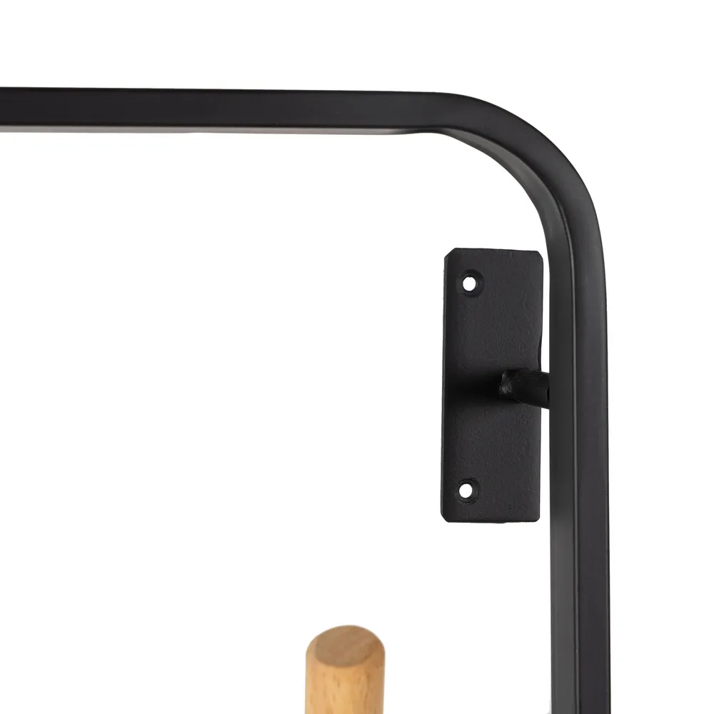 Cuier Rack metal negru lemn [5]