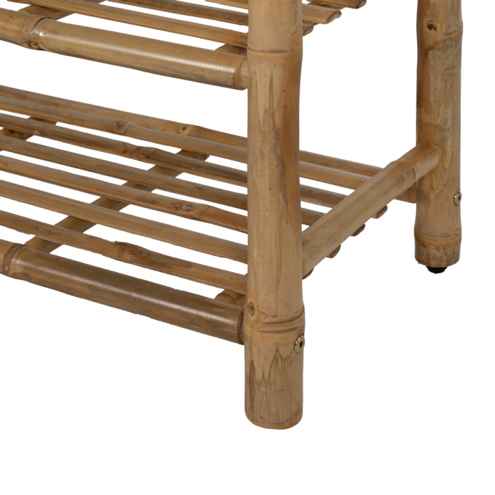 Cuier tip valet din bambus natural cu poliță și bară [11]