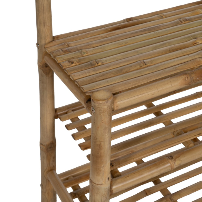 Cuier tip valet din bambus natural cu poliță și bară [6]