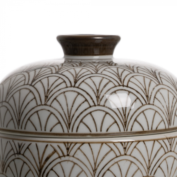 Cutie portelan alb-maro pentru decor si organizare|Accesorii ceramice pentru decor natural [6]