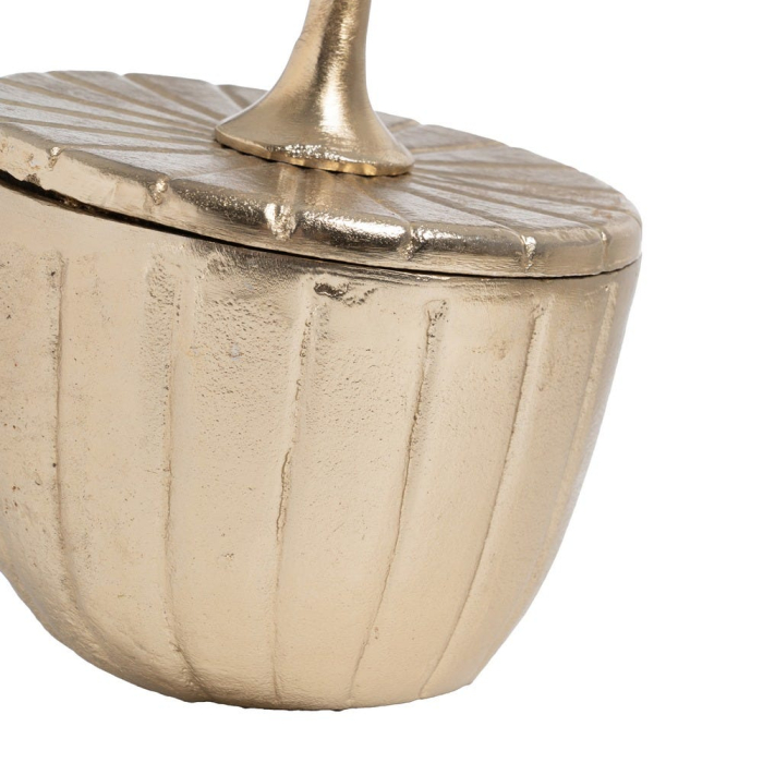 Cutie decorativă din metal auriu BOX GOLDEN METAL DECORATION 18 x 18 x 38 cm [9]