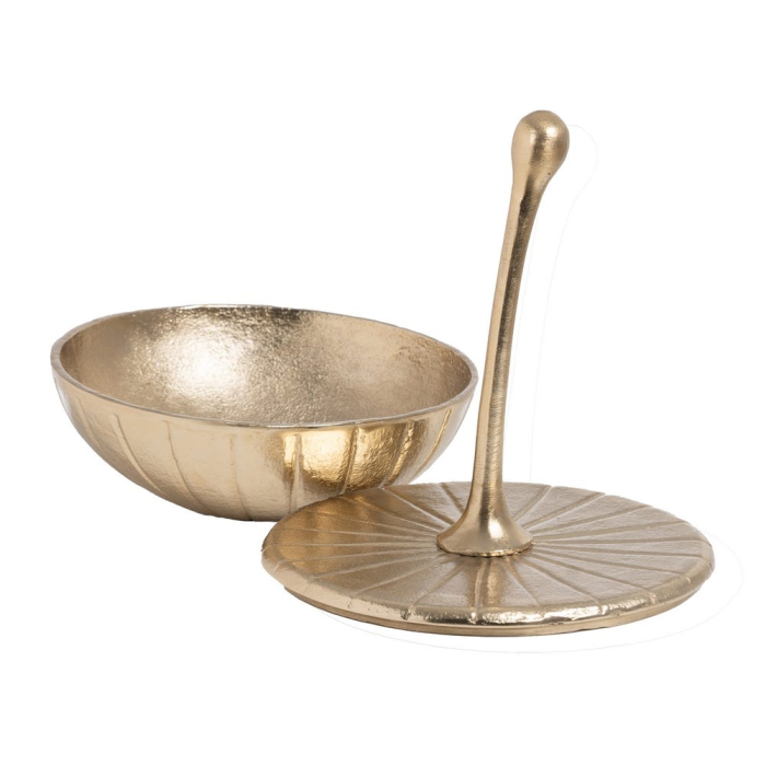 Cutie decorativă din metal auriu BOX GOLDEN METAL DECORATION 24 x 24 x 33 cm [4]