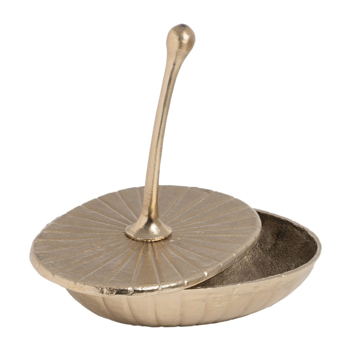 Cutie decorativă din metal auriu cu capac și mâner Box 31 x 21.50 x 35.50 cm [3]