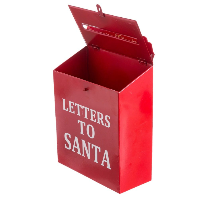 Cutie poștală roșie cu inscripția Letters to Santa pe față și urarea Merry Christmas deasupra [2]