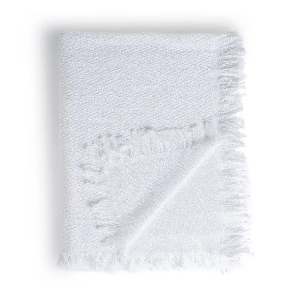 Cuvertura alba bumbac cu tesatura V | Cuverturi elegante [3]