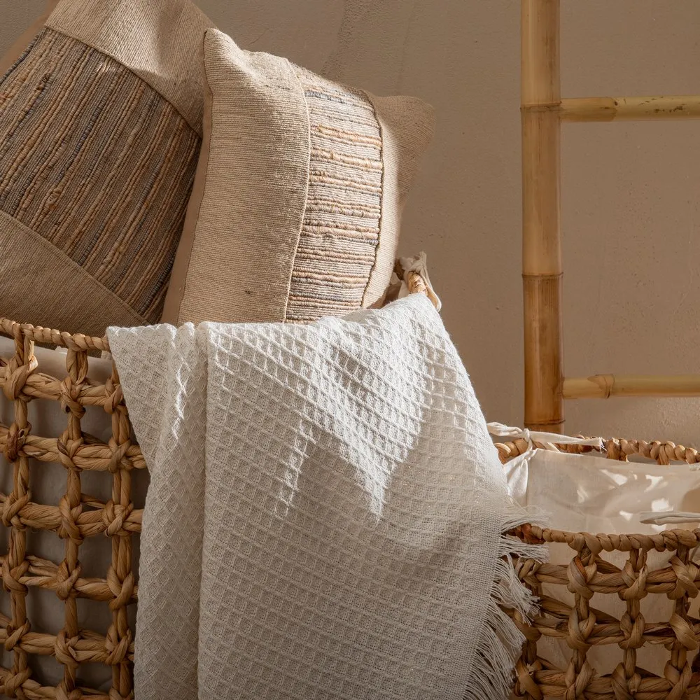 Cuvertura crem bumbac tesatura fagure | Cuverturi elegante [7]