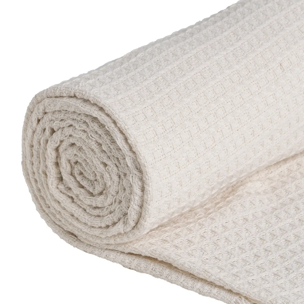 Cuvertura crem bumbac tesatura fagure | Cuverturi elegante [6]