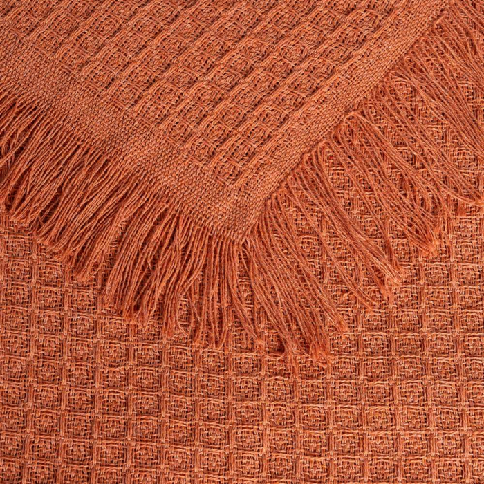 Cuvertură cărămizie tip fagure din bumbac reciclat 250x260 cm [3]