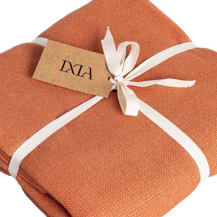 Cuvertură cărămiziu din bumbac cu textură simplă 200 x 260 cm [5]