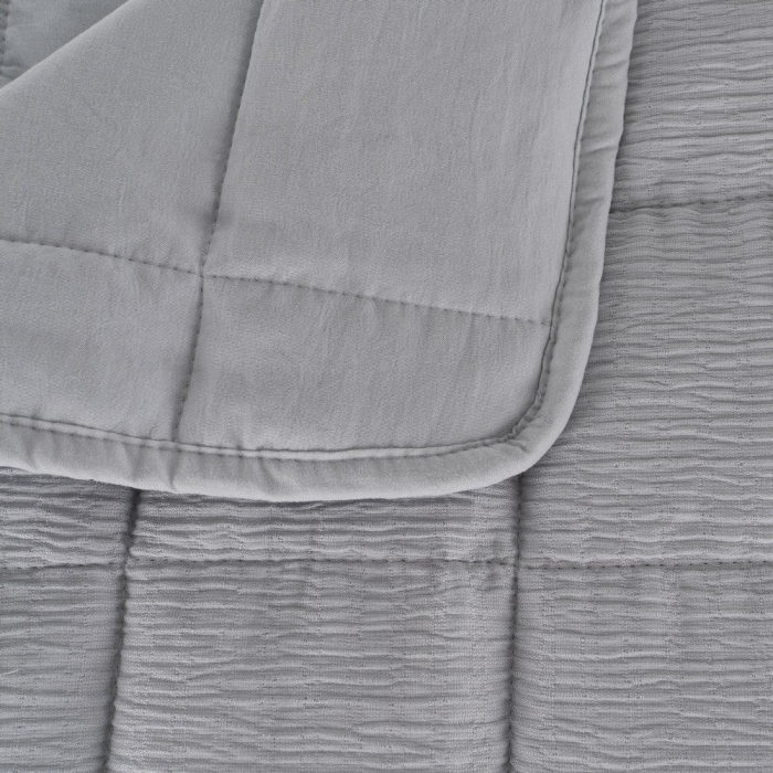 Cuvertura quilt gri pentru pat mare | Cuverturi confortabile [2]