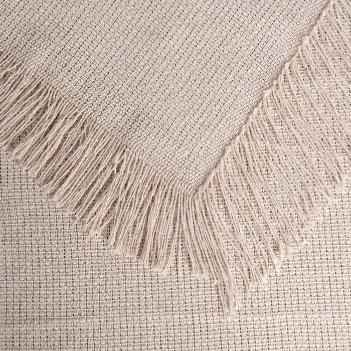 Cuvertură maro deschis din bumbac cu textură simplă 200 x 260 cm [3]