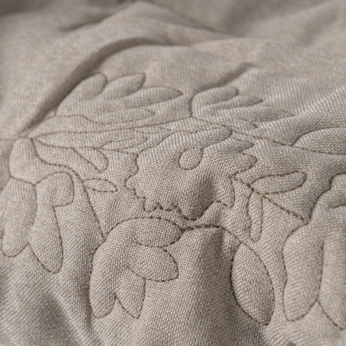 Cuvertura taupe matlasata model floral | Cuverturi moderne [3]