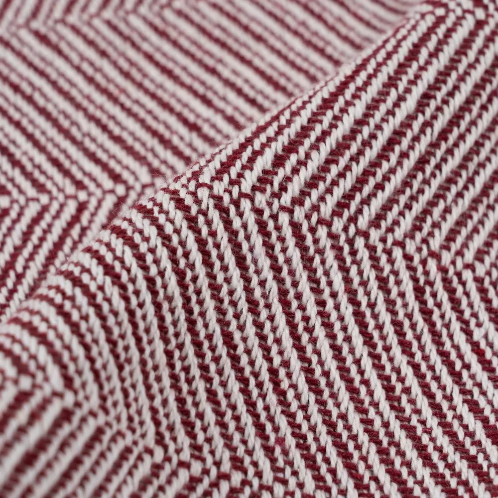 Cuvertura tesuta rustica alb si grena | Cuverturi traditionale [4]