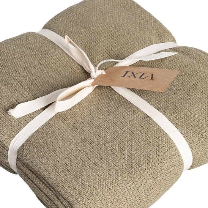 Cuvertură verde din bumbac cu textură simplă 200 x 260 cm [5]