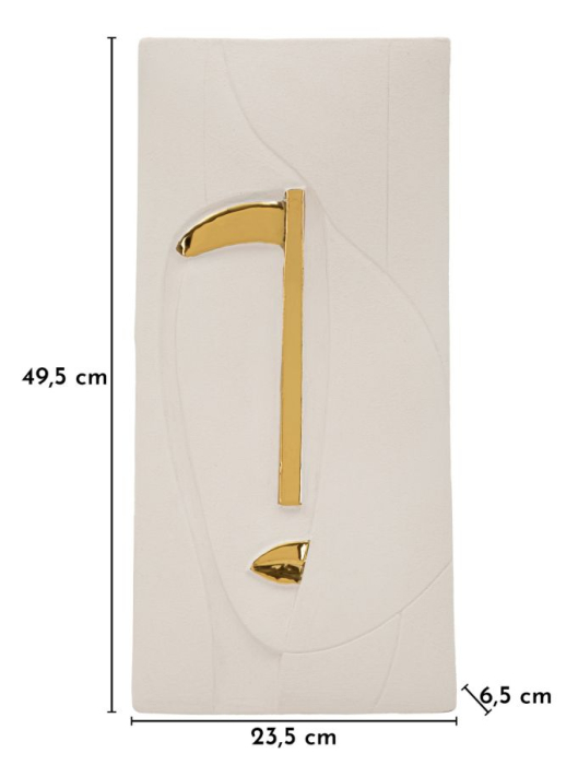 Decor perete ceramic alb cu detalii aurii pentru living și spații elegante din ceramică design vertical [6]