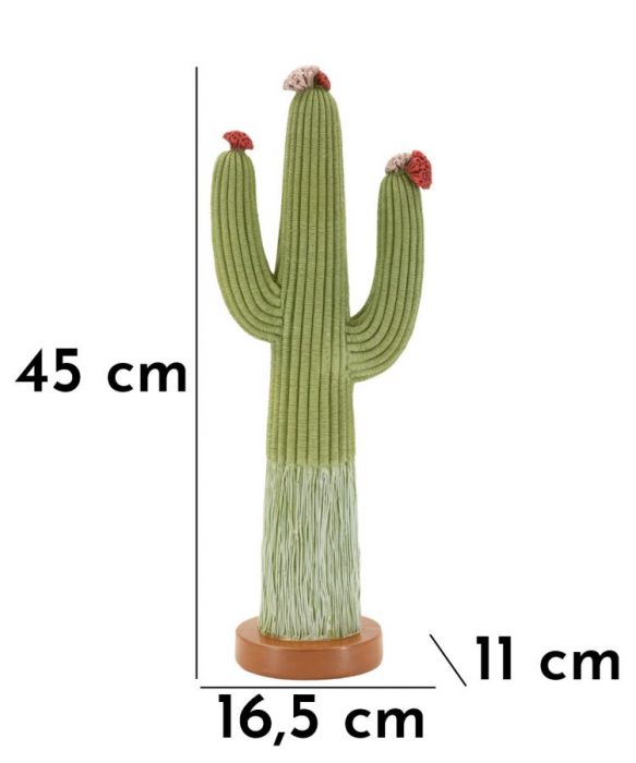 Decorațiune cactus din rășină verde cu flori roșii [8]