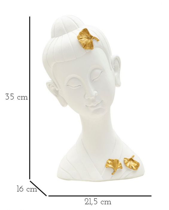 Cap Buddha alb cu frunze aurii - CreativDeco.ro   [7]