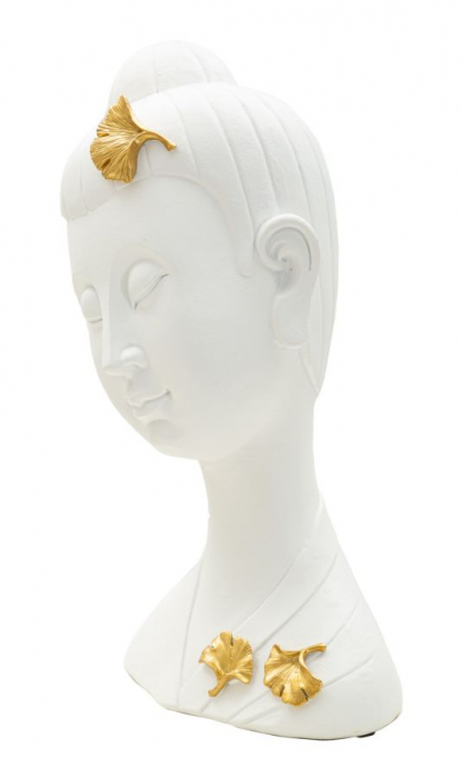Cap Buddha alb cu frunze aurii - CreativDeco.ro   [4]