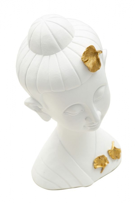 Cap Buddha alb cu frunze aurii - CreativDeco.ro   [5]