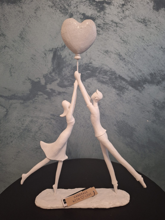 Decoratiune Cuplu inima, rasina, alb - creativdeco.ro [3]