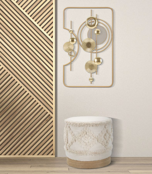 Decorațiune perete geometrică cu cercuri aurii - CreativDeco [5]