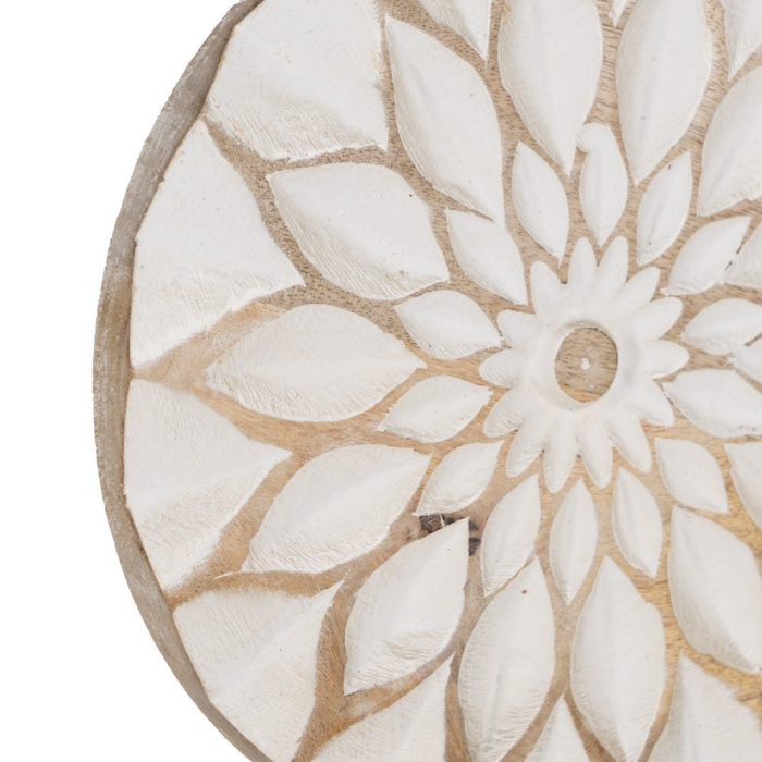 Decorațiune de perete alb-natur din lemn de mango [7]