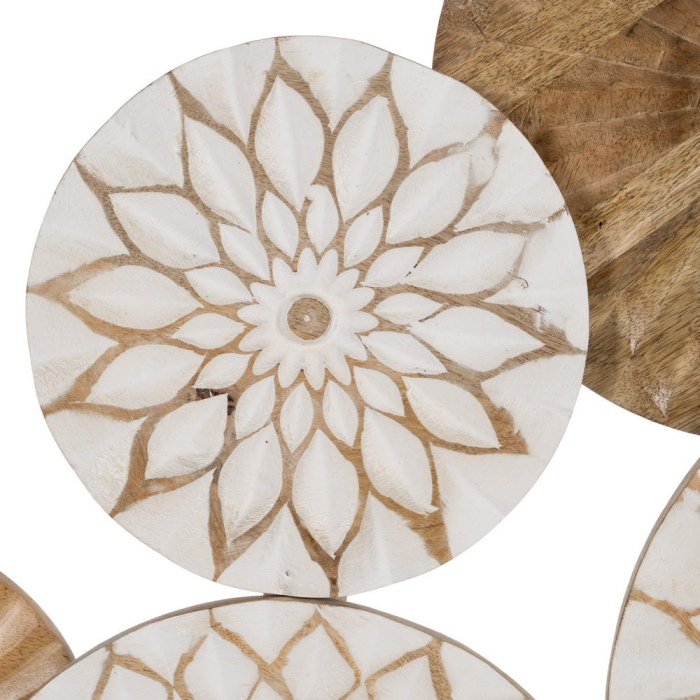 Decorațiune de perete alb-natur din lemn de mango [3]