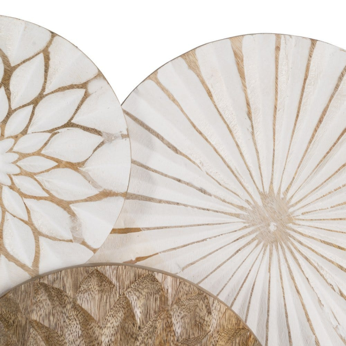 Decorațiune de perete alb-natur din lemn de mango [5]