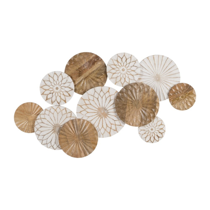 Decorațiune de perete alb-natur din lemn de mango [1]