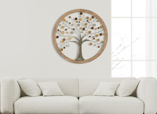 Decoratiune metalica Arborele Vietii, fier/mdf [2]