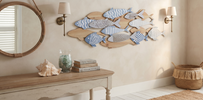 Decoratiune de perete design marin cu pesti in relief [7]