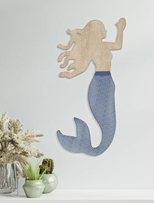 Decoratiune Sirenuta Lemn si Metal - Poveste Marina CreativDeco [5]