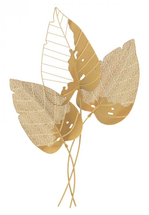 Decoratiune Metalica cu Frunze si Finisaj Auriu - CreativDeco [1]