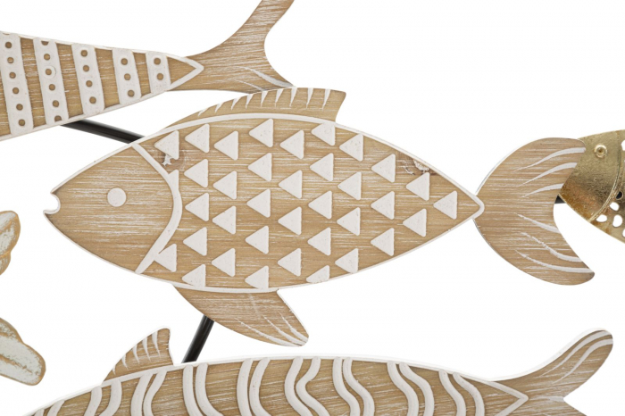 Decorațiune Perete Pești Stilizați cu Finisaje Metalice CreativDeco - Element Nautic Distinctiv [2]