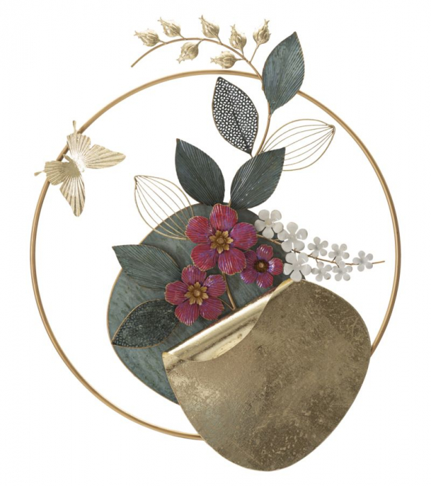 Decorațiune perete florală cu accente aurii - CreativDeco [1]