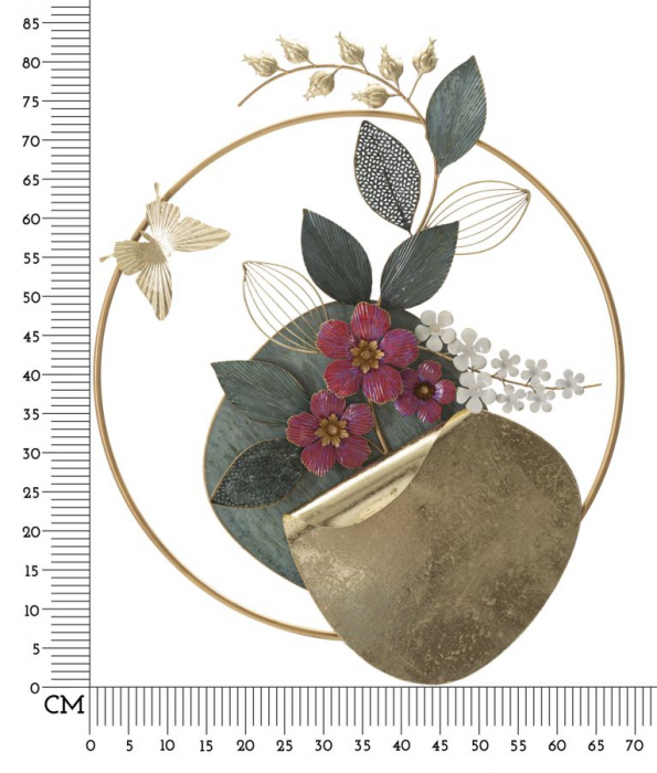 Decorațiune perete florală cu accente aurii - CreativDeco [6]