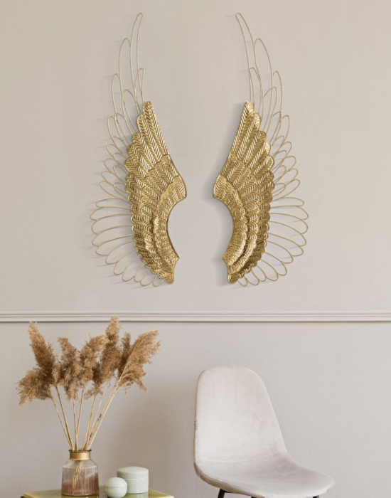 Decoratiune de Perete Glam cu Aripi Metalice - CreativDeco [5]