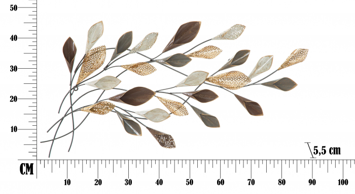 Decoratiune metalica perete Ramura, fier/multicolor [6]