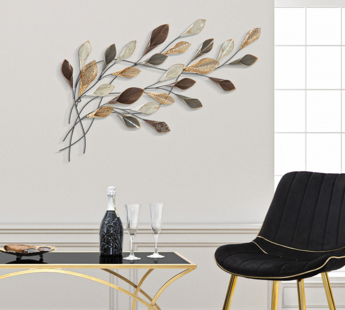 Decoratiune metalica perete Ramura, fier/multicolor [2]