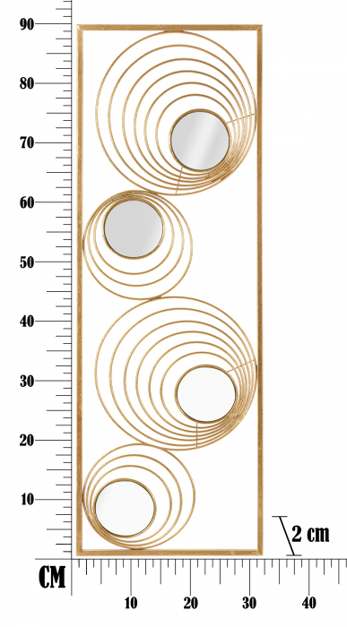 Decoratiune metalica perete Rays, fier/auriu [6]
