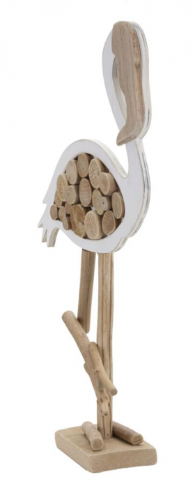 Decoratiune lemn Flamingo Nature | Arta tropicala decor | CreativDeco.ro [2]
