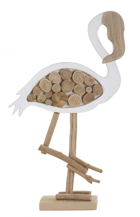 Decoratiune lemn Flamingo Nature | Arta tropicala decor | CreativDeco.ro [1]